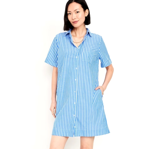 Old Navy Dresses & Skirts - OLD NAVY Striped Mini Shirt Dress Size XL